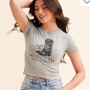 Modish Rebel Saddle Up Austin, Texas Baby T-Shirt, Grey, Medium